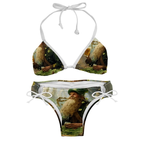 Saint Patrick's Day Swim Wear Bikini Set with Detachable Sponge & Adjustable Strap, Two-Pack for Versatile Swimming Suit Styles