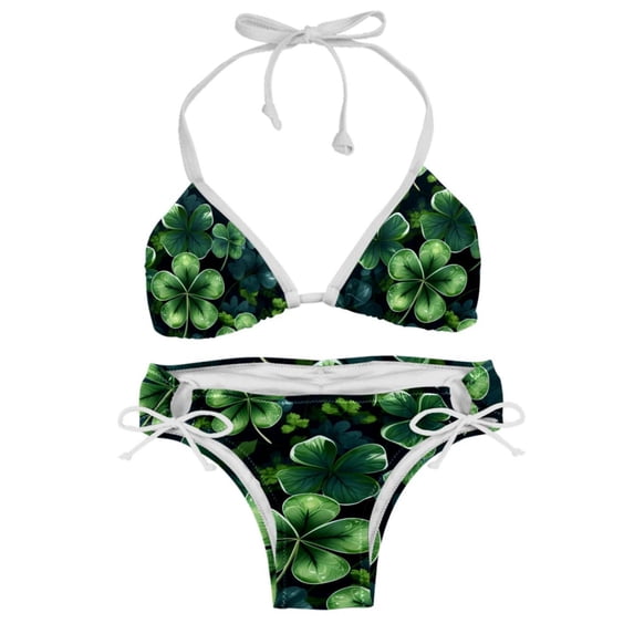 Saint Patrick's Day Swimming Suit Bikini Set Bikinis, Detachable Sponge, Adjustable Strap, Two-Pack, Beach Pool Party Vacation Wear