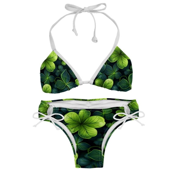 Saint Patrick's Day Swimsuit Bikini Set, Detachable Sponge, Adjustable Strap, Two-Pack - Ideal for Beach, Pool, Vacay