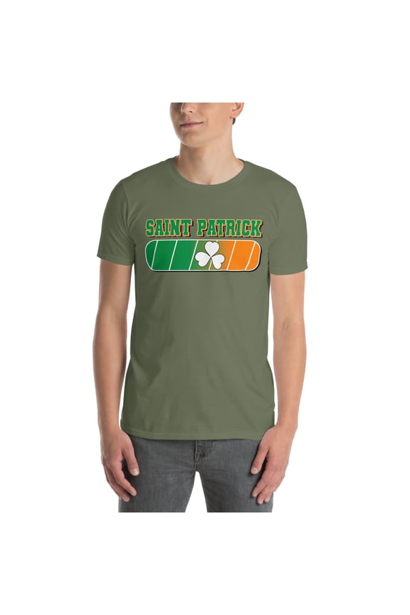 Saint Patrick's Day T-Shirt – Shamrock Design for Festive Celebrations (Military Green)