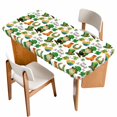 thumbnail image 1 of Saint Patrick's Day Table Cloths for 3 Foot Rectangle Tables, Gnomes Hats Boots Clovers Leaves Patio Waterproof Elastic Fitted Tablecloths, Washable Rectangular Table Cover for Camping, 1 of 8
