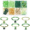 thumbnail image 1 of Saint Patrick's Day Theme DIY Glass Beads Bracelets Making Kits Green 8mm Hole: 1mm, 1 of 6