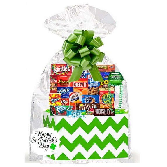 Saint Patrick's Day Thinking Of You Cookies, Candy & More Care Package Snack Gift Box Bundle Set