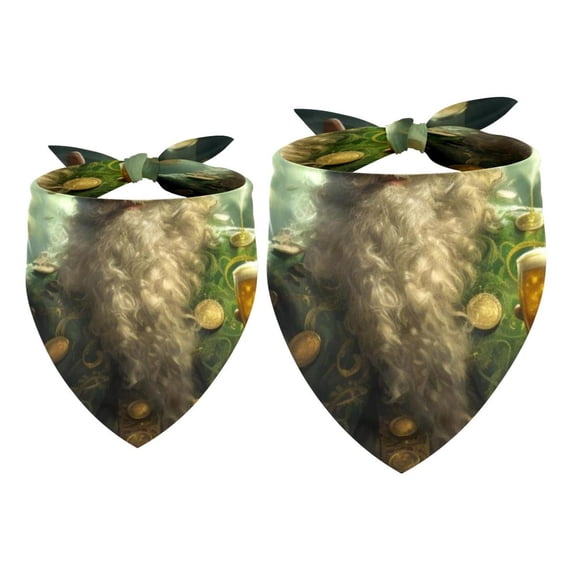 Saint Patrick's Day Translucent Light and Breathable Chiffon Yarn Cat Scarf Pack of Two - 40.6x40.6x58/16x16x22.8in, 53.3x53.3x76.2/20.9x20.9x30 in