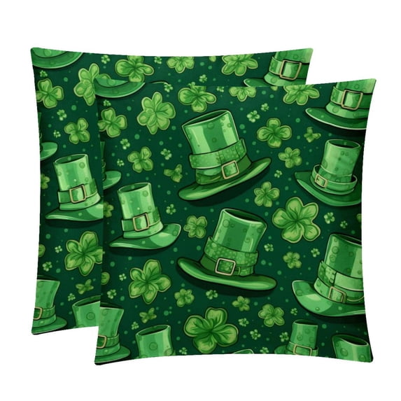 Saint Patrick's Day Velvet Bed Pillow Set with Unique Patterns in Sizes 16x16, 18x18, and 20x20 Inches - Includes 2 Chair Pillow Covers,Bed Pillow for Any Occasion
