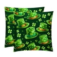 thumbnail image 1 of Saint Patrick's Day Velvet Throw Covers Pillows with Unique Patterns - Set of 2 Decorative Pillow Inserts in 16x16, 18x18, 20x20 Inches for Home Decor and More, 1 of 6