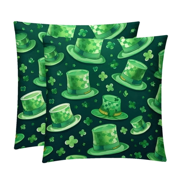 Saint Patrick's Day Velvet Throw Pillow Covers Set of 2 | Unique Patterns in 16x16, 18x18, 20x20 Inches |for Home Decor and Gifts | Includes Pillow Inserts | Throw Pillow Inserts Included