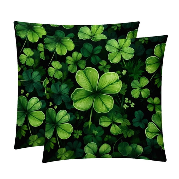 Saint Patrick's Day Velvet Throw Pillow Covers Set of 2 with Unique Patterns for Bed and Sofa, Available in 16x16, 18x18, and 20x20 Inches for Various Occasions