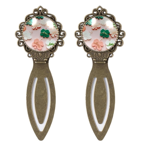 Saint Patrick's Day Vintage Copper-Colored Lace Bookmarks: Elegant Gifts for Readers and Book Lovers - Set of 2 Stainless Steel Bookmarks