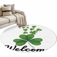 thumbnail image 1 of Saint Patrick's Day Washable Area Rug&nbsp;4 ft Welcome Spring Green Lucky Shamrocks Plant Soft Round&nbsp;Rugs for Living Room, Non Slip Carpet for Bedroom&nbsp;Entryway Dining Room, 1 of 9