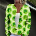 thumbnail image 1 of Saint Patrick's Day Women's Cardigans Lucky Shamrock Pattern Sweaters Y2k Button Down Long Sleeve 2026 Spring Trendy St. Patrick's Day Knit Cardigans, 1 of 5