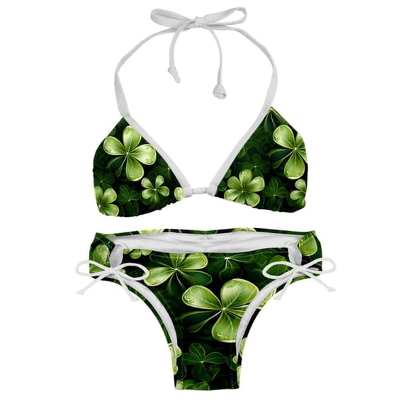Saint Patrick's Day Women's Detachable Sponge Adjustable Strap Bikini Set 2-Pack for Beach and Pool Parties