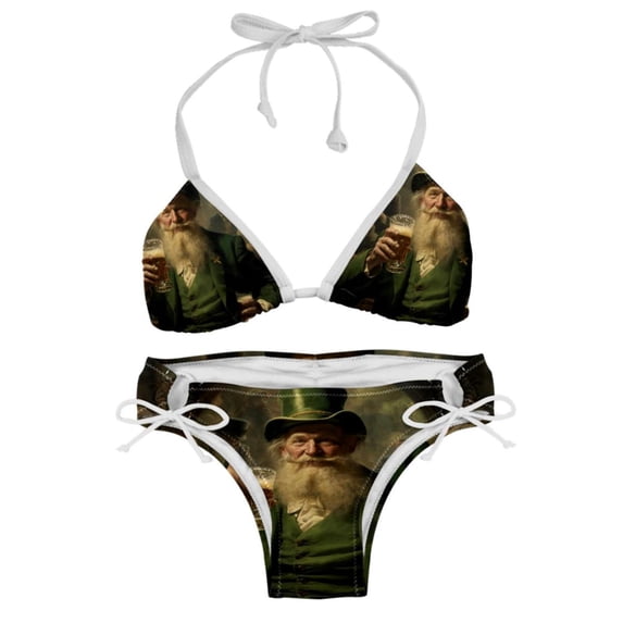 Saint Patrick's Day Women's Detachable Sponge Adjustable Strap Bikini Set Swimsuit - Two-Pack for Beach Pool Party