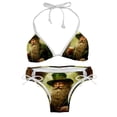 thumbnail image 1 of Saint Patrick's Day Women's Swim Suit Bikini Set with Detachable Sponge and Adjustable Strap, Two-Pack, Ideal for Beach and Pool, One-Piece Swimsuits Included, 1 of 6