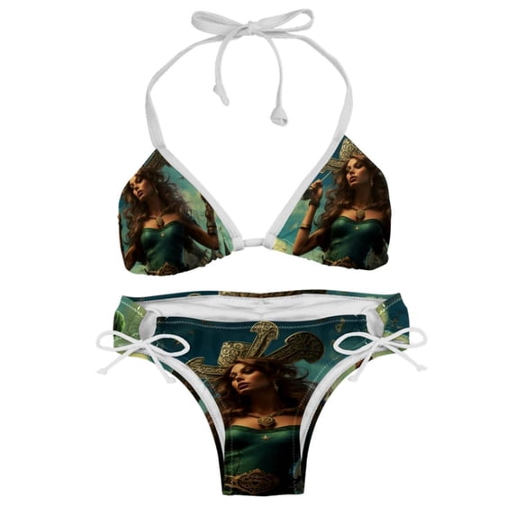 Saint Patrick's Day Women's Swimwear Bikini Set with Detachable Sponge and Adjustable Strap - Two-Pack, Beach Vacation-ready