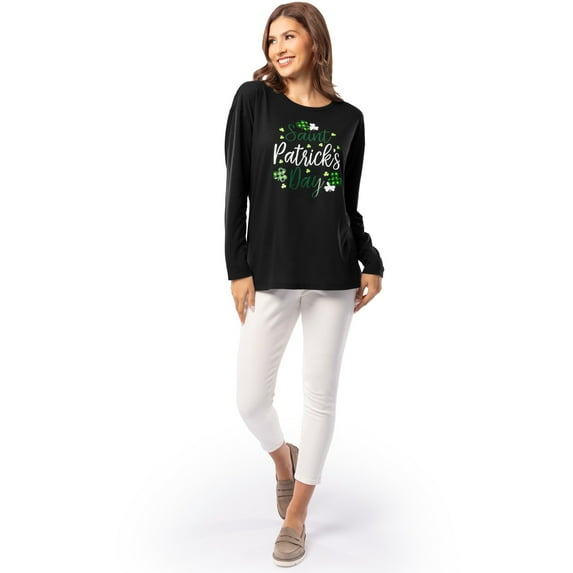 Saint Patrick's Day Women's Tee with Long Sleeves by Way to Celebrate, Sizes S-XXXL