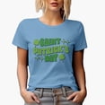 thumbnail image 1 of Saint Patrick's Day with Shamrock Leaves, Wavy Text, Baby Blue T-Shirt, Medium, 1 of 5