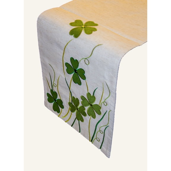 Saint Patrick's Shamrock Bling 100% Polyester Table Runner