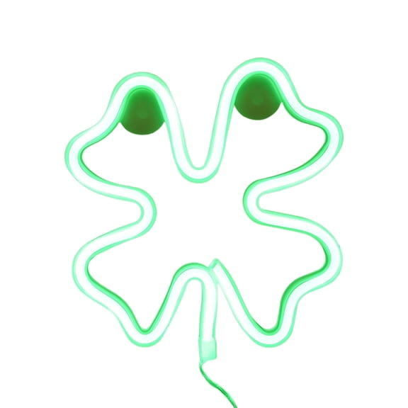 Saint Patricks Day Four-Leaf Clover Hanging Window Light Battery Usb Powered With Suction Cups