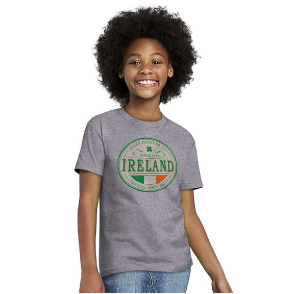 Saint Patricks Day Ireland Flag Party Crewneck T Shirts Boy Girl Teen Brisco Brands L