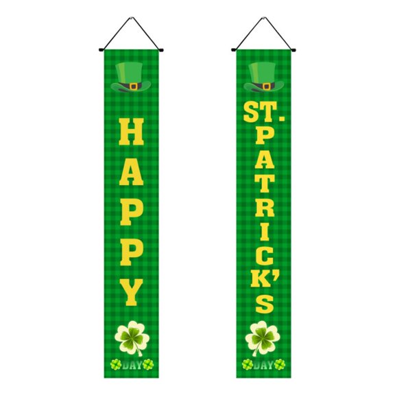 Saint Patricks Day Irish Shamrock Patrick Hanging Banner Festival Couplet Model Sbtlk221226