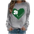 thumbnail image 1 of Saint Patricks Day Outfit Women Clover Shamrock Shirt Heart Print Crew Neck Sweatshirt Long Sleeve Irish Tops St Patricks Day Shirts, 1 of 7