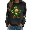 thumbnail image 1 of Saint Patricks Day Outfit Women Shamrock Print Shirt Cute Crewneck Sweatshirt Long Sleeve Pullover Tops Green Sweatshirt Women, 1 of 4