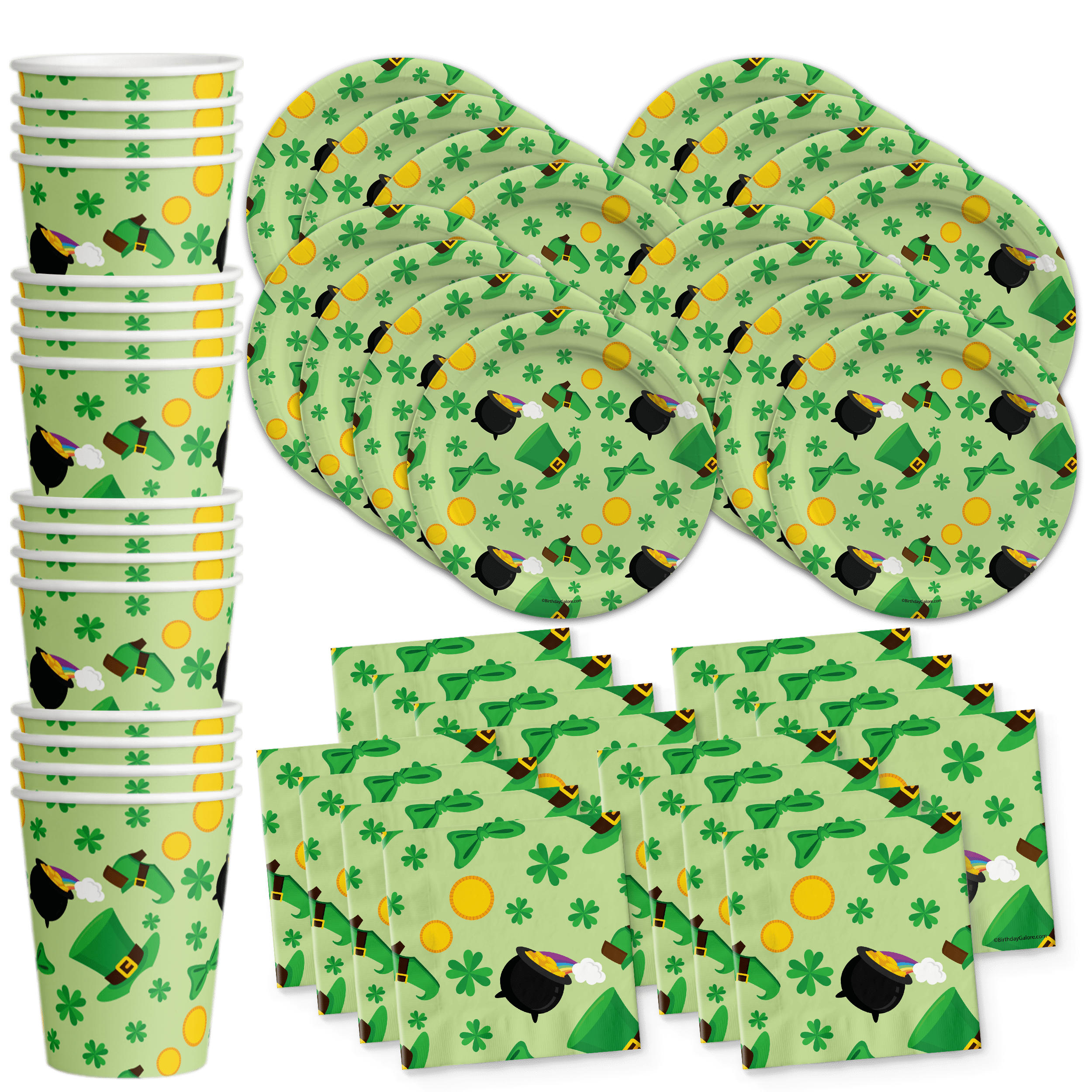 Saint Patricks Day Party Supplies Set Plates Napkins Cups Tableware Kit ...