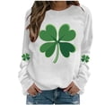 thumbnail image 1 of Saint Patricks Day Shirt Women Four Leaf Clover Shirts St Patricks Day Long Sleeve Shirt Irish Festival Outfit Green Crewneck Sweatshirt, 1 of 4