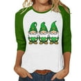 thumbnail image 1 of Saint Patricks Day Shirt Women Four Leaf Clover T-Shirts 3/4 Sleeve Crew Neck Raglan Baseball Tee Shirts Holiday Going Out Tops, 1 of 5