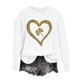 thumbnail image 1 of Saint Patricks Day Shirt Women Long Sleeve Casual Tops Heart Shamrock Shirt Graphic Pullover Crewneck Sweatshirt Irish Festival Outfit, 1 of 4