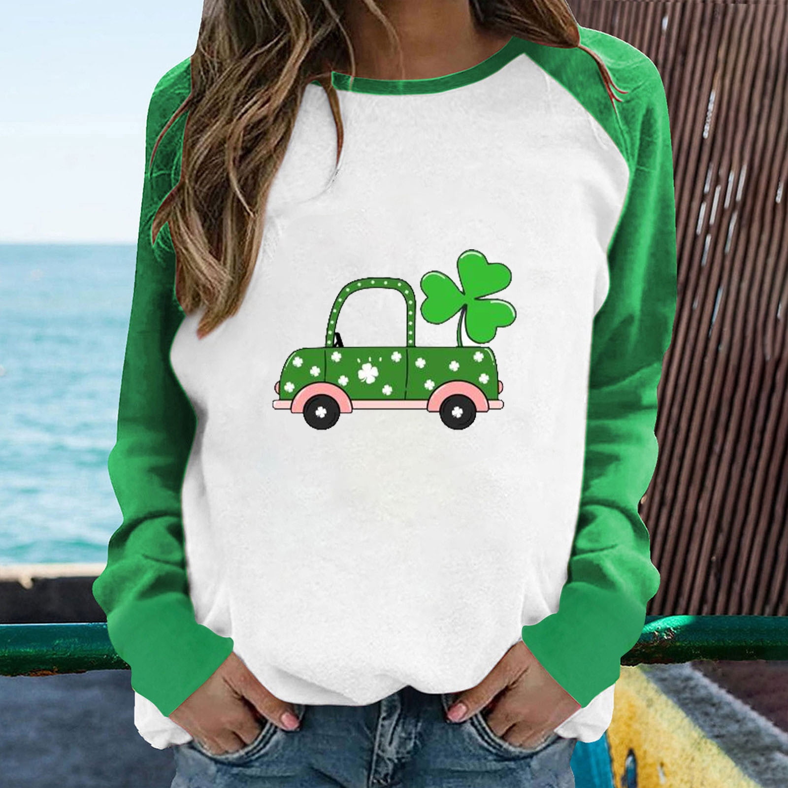 Cold shoulder st patricks shirt hot sale
