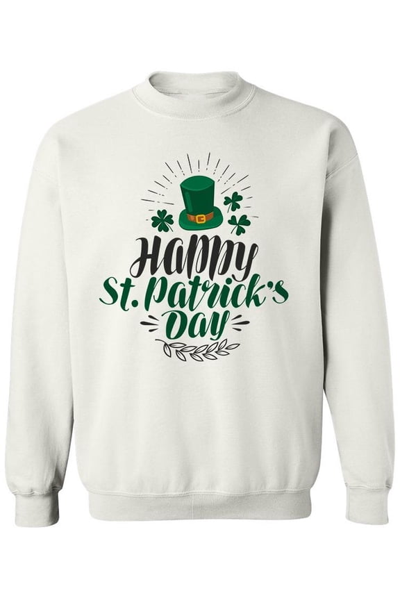 Saint Patricks Day Text Sweatshirt Men -Image by Shutterstock, Male Large