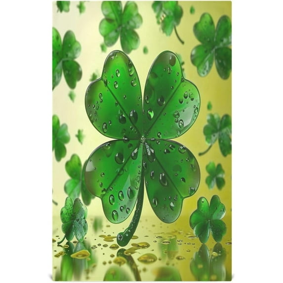 Saint Patricks Green Shamrock Kitchen Dish Towel Set,Drying Kitchen Towels Tea Towels Gift Set for Drying Cleaning Cooking Baking 6Pcs Wash cloth