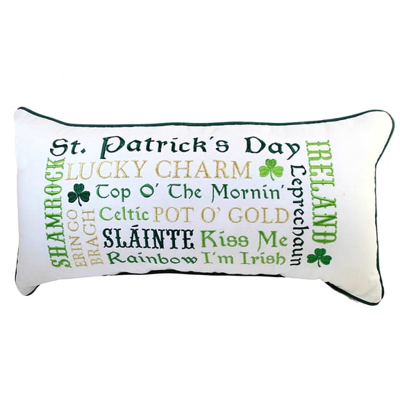 St. Patrick's Day Irish Luck Accent Pillow, 12" x 24"
