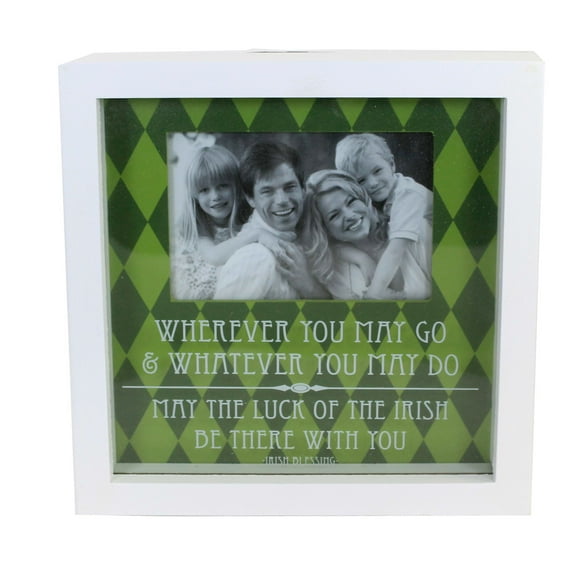Saint Patricks Irish Shadow Box Photo Frame Picture Luck Be With You 70030B