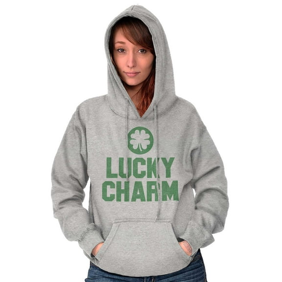 Saint Patricks Lucky Charm Shamrock Hoodie Sweatshirt Women Men Brisco Brands S