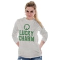 thumbnail image 1 of Saint Patricks Lucky Charm Shamrock Long Sleeve TShirt Men Women Brisco Brands M, 1 of 6