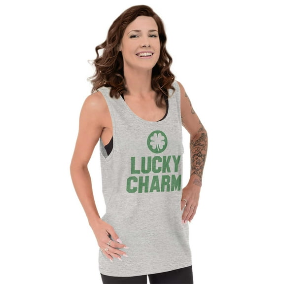 Saint Patricks Lucky Charm Shamrock Tank Top T Shirts Men Women Brisco Brands S