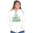 thumbnail image 1 of Saint Patricks Lucky Charm Shamrock Zip Up Hoodie Men's Women's Brisco Brands M, 1 of 6