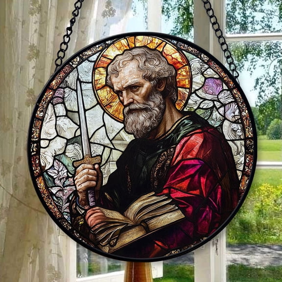 Saint Paul 1 Stained Glass Window Hanging, Christmas Ornament Gift, Mother’S Day Keepsake, Valentine’S Day Decor, Festival Gift Ornament, Commemorative 2025