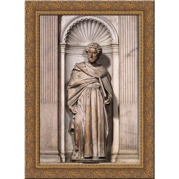 Saint Paul 19x24 Gold Ornate Wood Framed Canvas Art by Michelangelo