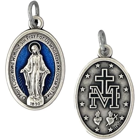 Saint Paul Evangelization 100 Pack - Miraculous Medals - 1" - Blue Enamel Italian Medals - Wholesale Bulk (100)$$Gift Supply & Awards