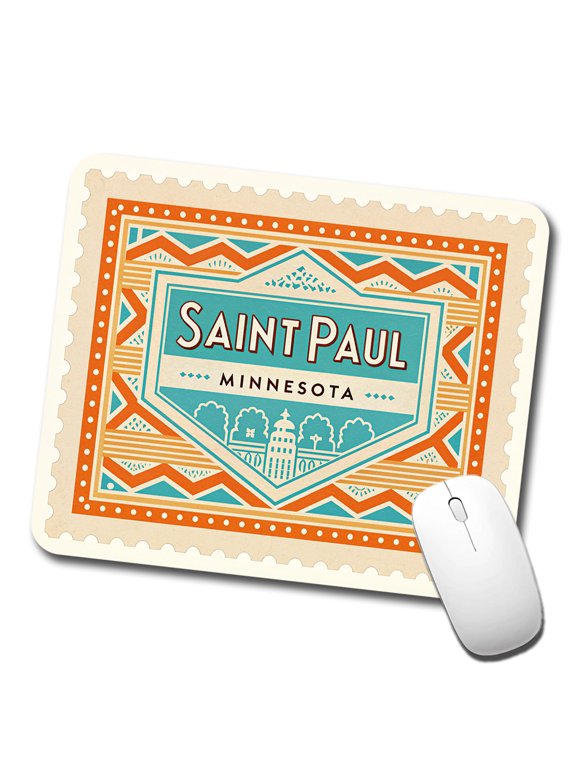 Saint Paul MN Minnesota Travel Vacation Stamp Mouse Pad Low Profile Gaming Mat