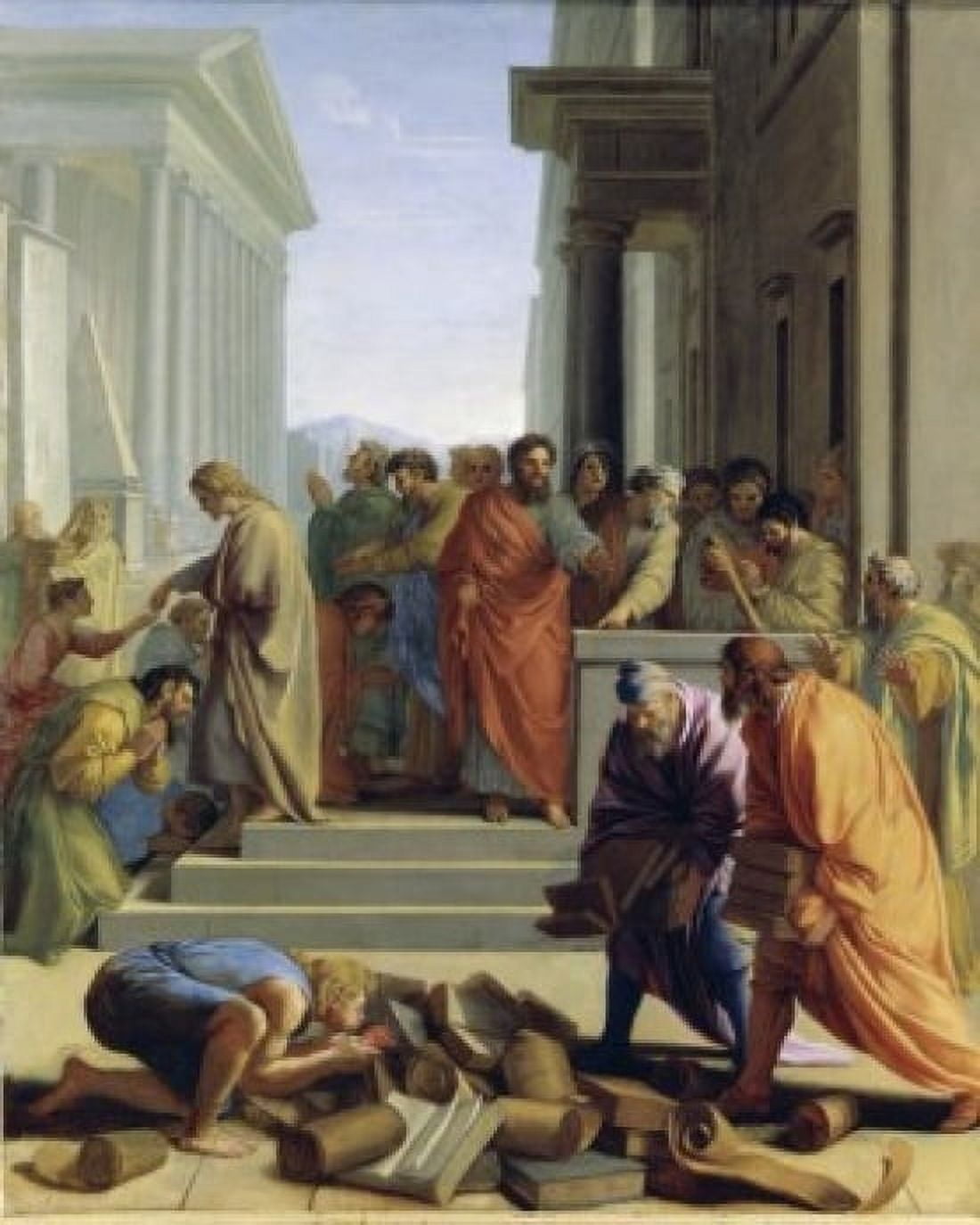 Saint Paul Preaching in Ephesus 1649 Eustache Le Sueur (1617-1655 French) Oil on wood panel Musee du Louvre Paris Canvas Art - Eustache Le Sueur (24 x 36)