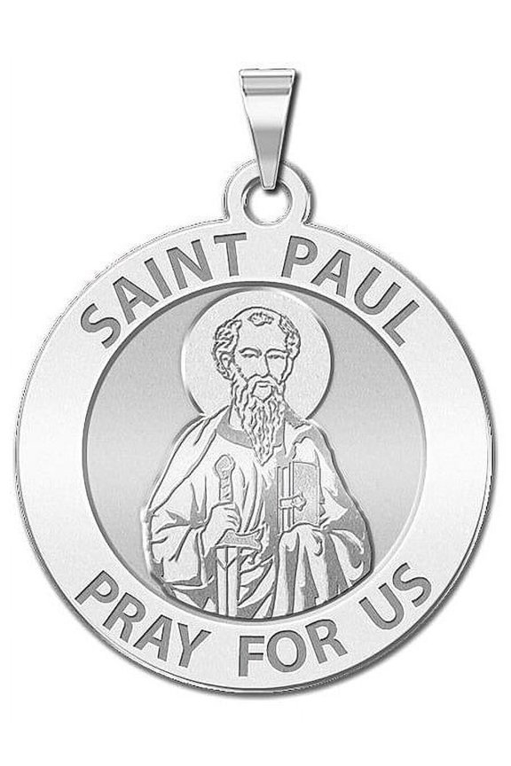 Saint Paul Religious Medal  - 2/3 Inch Size of Dime, Sterling Silver
