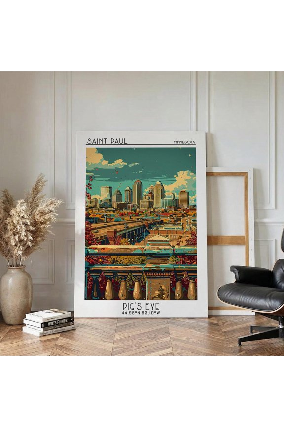 Saint Paul Travel Print Vintage Travel Print City Wall Art Living Room Wall Art Retro Travel Print