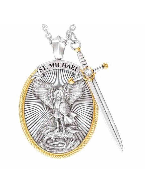 Saint Pendant Michael St. Michael The Archangel Pendant Necklace