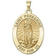 thumbnail image 1 of Saint Peregrine - OVAL - 3/4 Inch X 1 Inch in Solid 14K Yellow Gold, 1 of 1