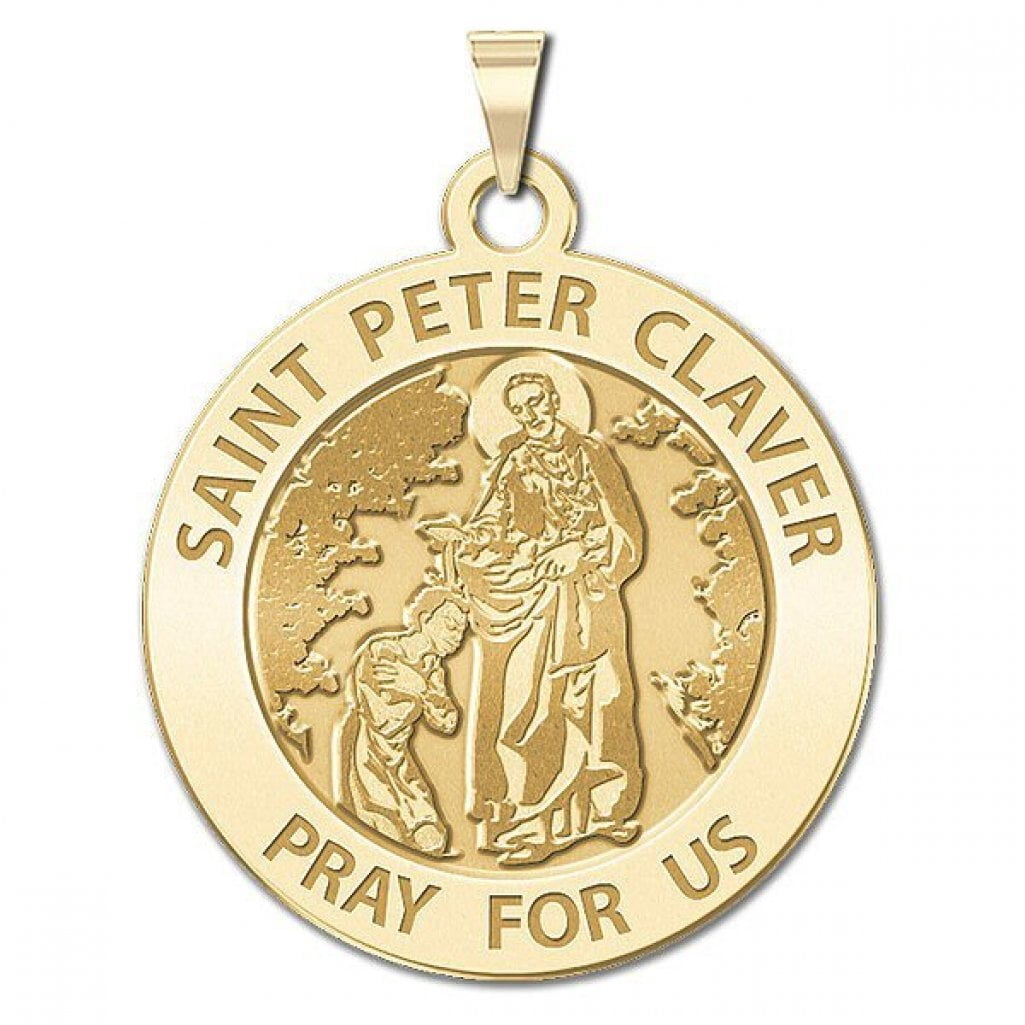Saint Peter Claver Religious Medal - 1 Inch Size of a Quarter in Solid ...